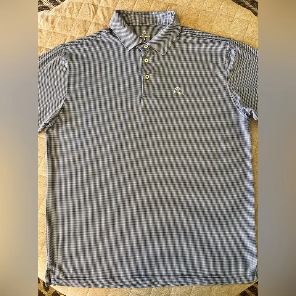 RHOBACK XL Men’s Blue Gingham Golf Polo Orig $98 Excellent Condition Worn 1x - Picture 2 of 9